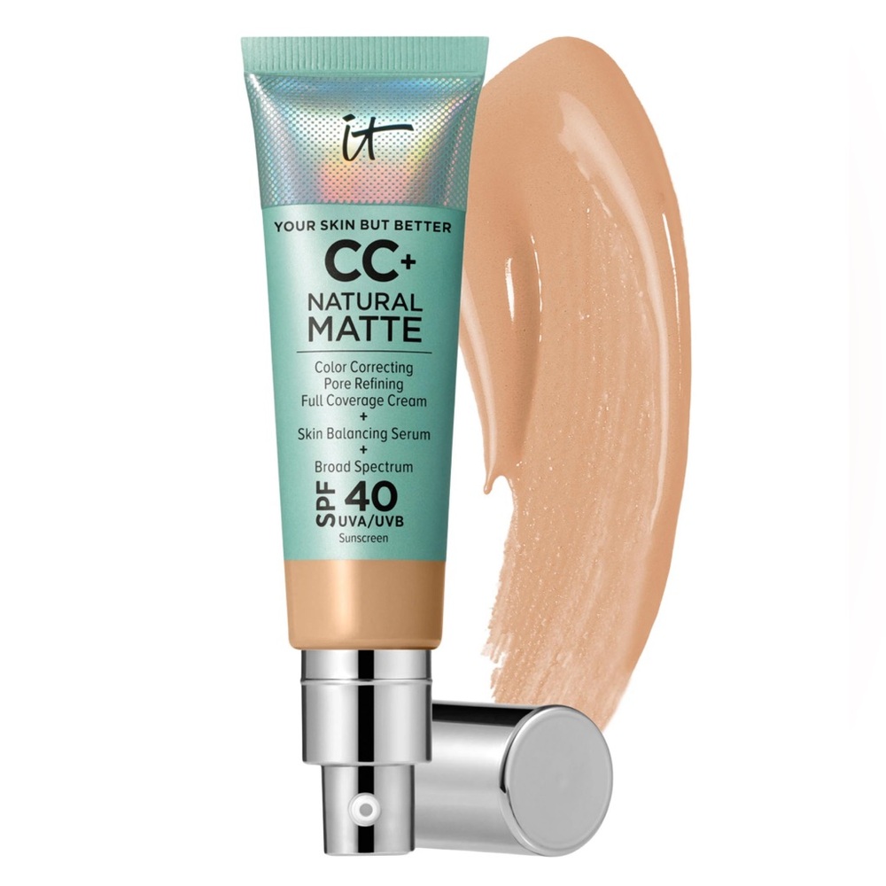 IT Cosmetics CC+ Cream Natural Matte Foundation with SPF 40- Medium Tan